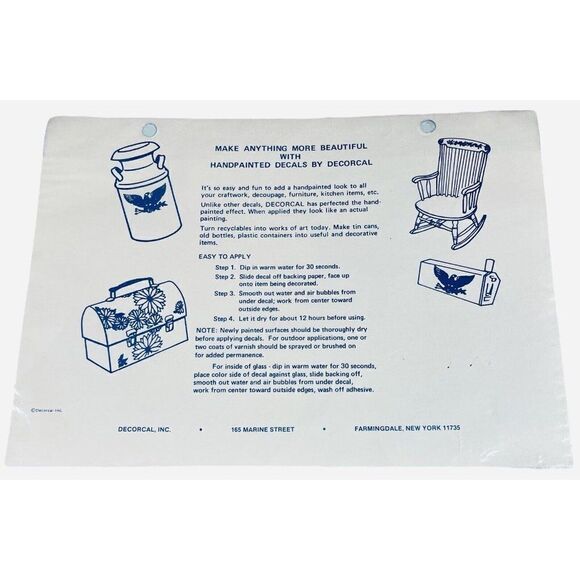 NOS Vintage 1977 Decorcal Transfer Decal Eagle Motorcycle Man Cave Kitschy Craft - Picture 4 of 4